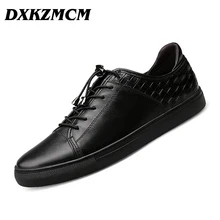 DXKZMCM 2017 Weben Echtem leder männer freizeitschuhe Größe 38 ~ 46 komfortable mode für männer schuhe