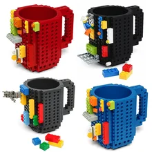 Конструктор из кирпича для Лего, кружка, сделай сам, объемные блоки, кофейные кружки, 350 мл, креативная посуда для напитков, BPA, кружка, подарки на день рождения, Tazas, чашка с молоком