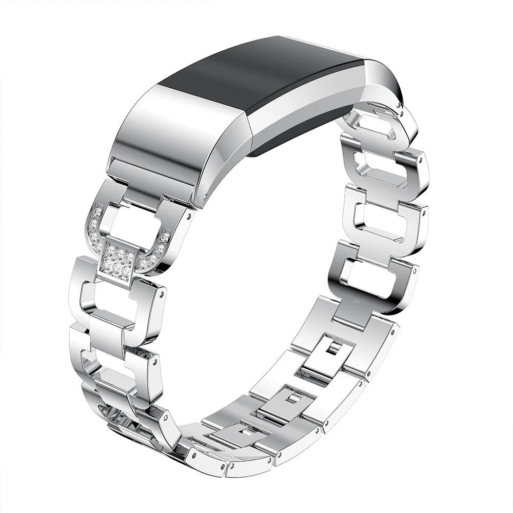 Stainless Steel Strap For Fitbit Charge 2 Watch Band Rhinestone Diamond Smart Watch Band 195mm Bracelet For Fitbit Charge 2 Stainless Steel Strap For Fitbit Charge 2 Watch Band Rhinestone Diamond Smart Watch Band 195mm Bracelet For Fitbit Charge 2
