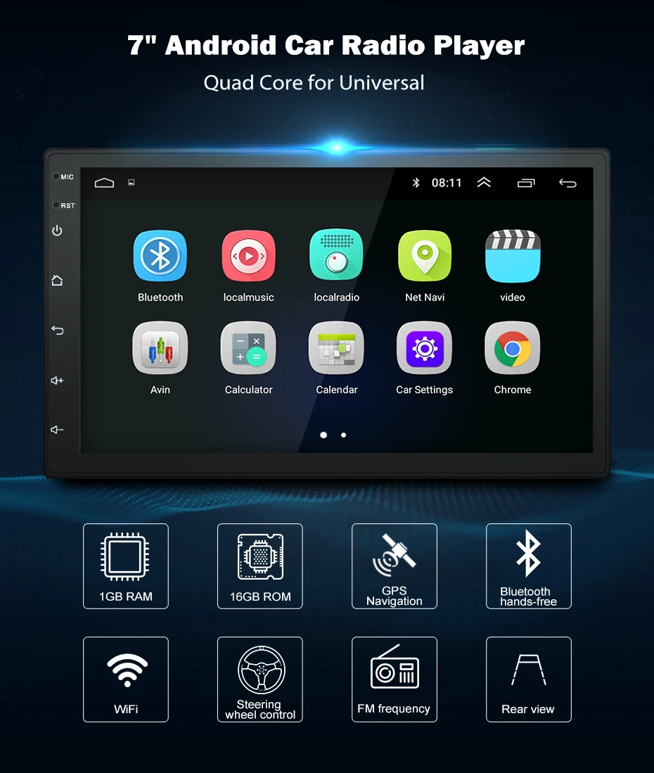 2din Car Radio Android 8.1 Universal GPS Navigation wifi Bluetooth Touchscreen Car Audio Stereo FM USB Car Multimedia MP5 Player 2din Car Radio Android 8.1 Universal GPS Navigation wifi Bluetooth Touchscreen Car Audio Stereo FM USB Car Multimedia MP5 Player