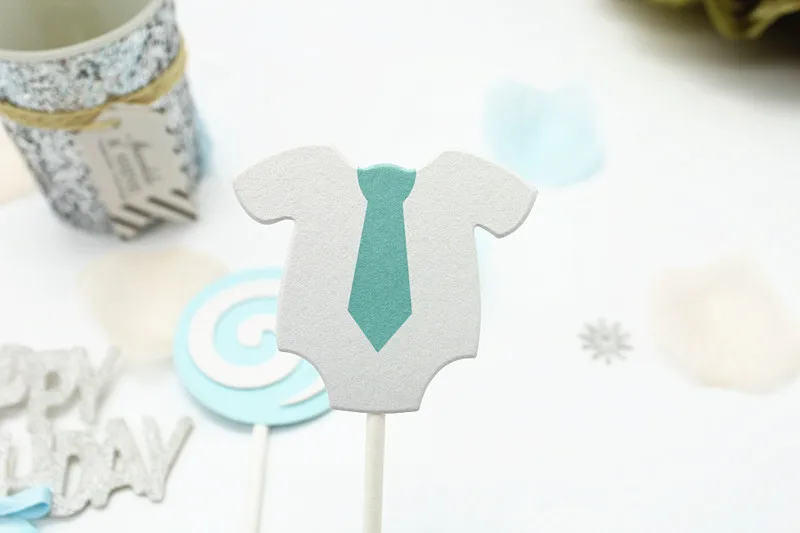 30pcs New Lovely Baby clothes Cupcake Toppers 10pcs/set Cake Topper Baby Shower Birthday Party