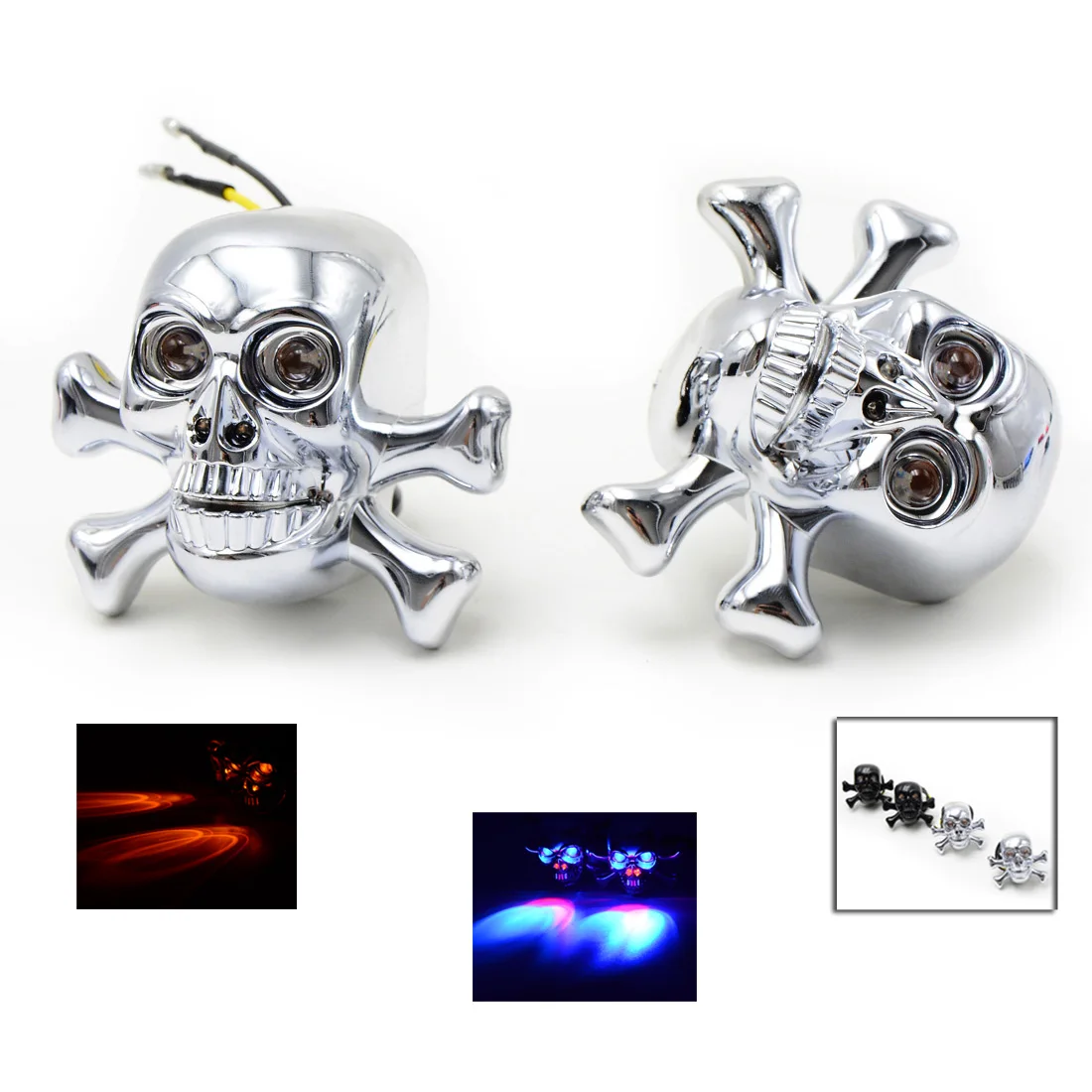 

Universal motorcycle LED Skull Turn Signal Indicators Light Blinker Light Motorbike Lamp Street Flasher Moto Bike lamps
