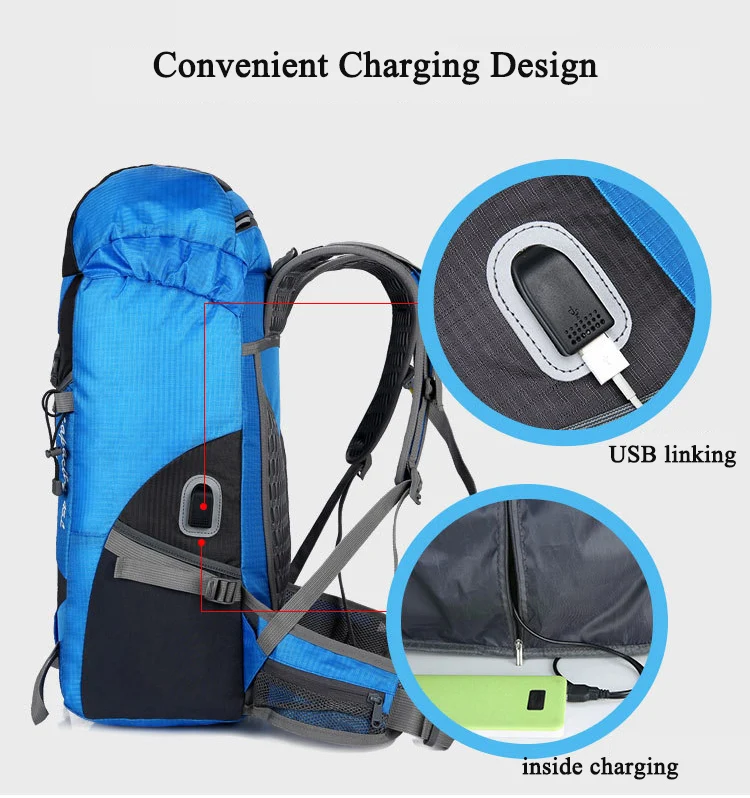 Дождевик походный рюкзак Водонепроницаемый альпинистский походный рюкзак Открытый Mochilas Treeking Кемпинг альпинистский рюкзак сумка