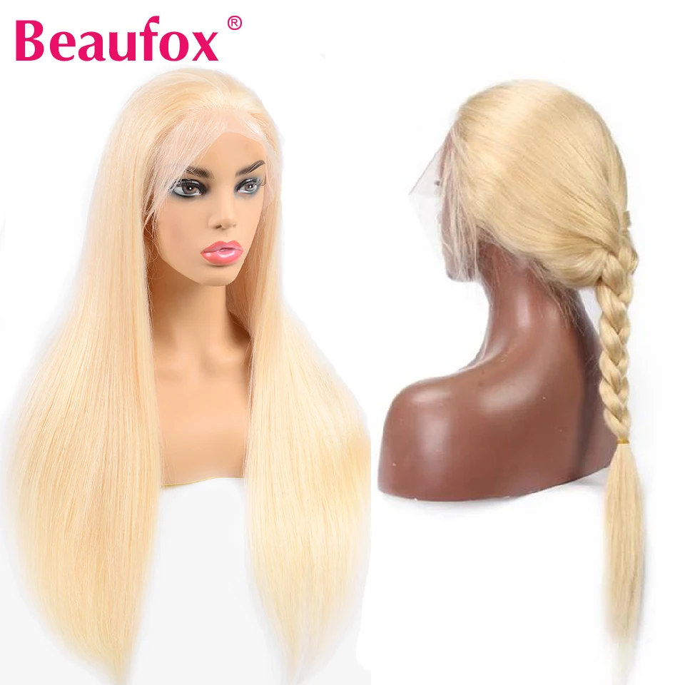 Beaufox 613 Lace Front Wig Indian Straight Human Hair Wigs For Black Women Pre Plucked Natural Hairline 150% Remy 613 Blonde Wig (3)