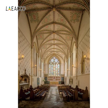 

Laeacco Arch Hall Church Photography Background Customized Wedding Photocall Portrait Photographic Backdrop For Photo Studio
