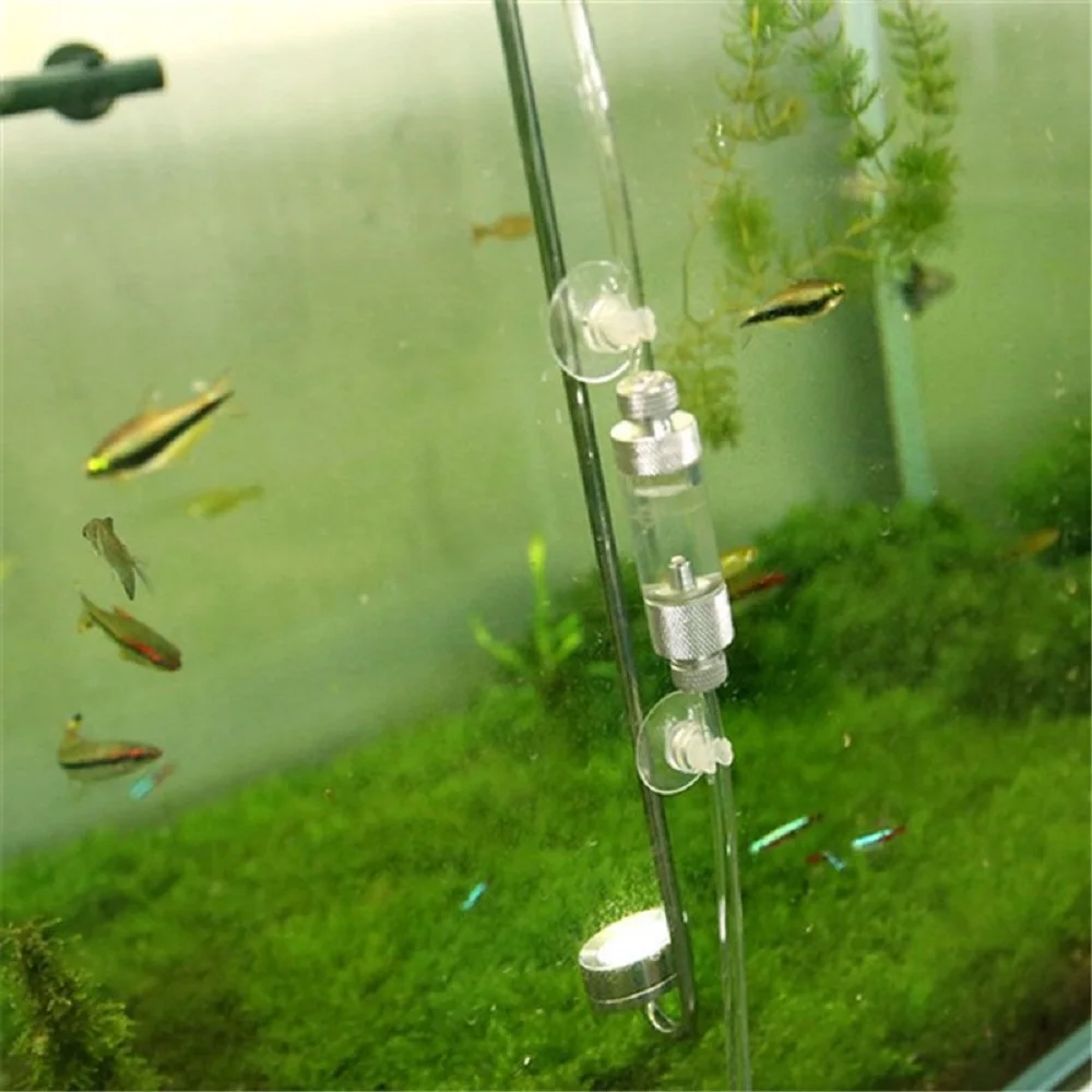 Система CO2, одна двойная головка, счетчик пузырей, аквариум, обратный клапан-регулирующий рассеиватель, реактор, компактный растительный аквариум