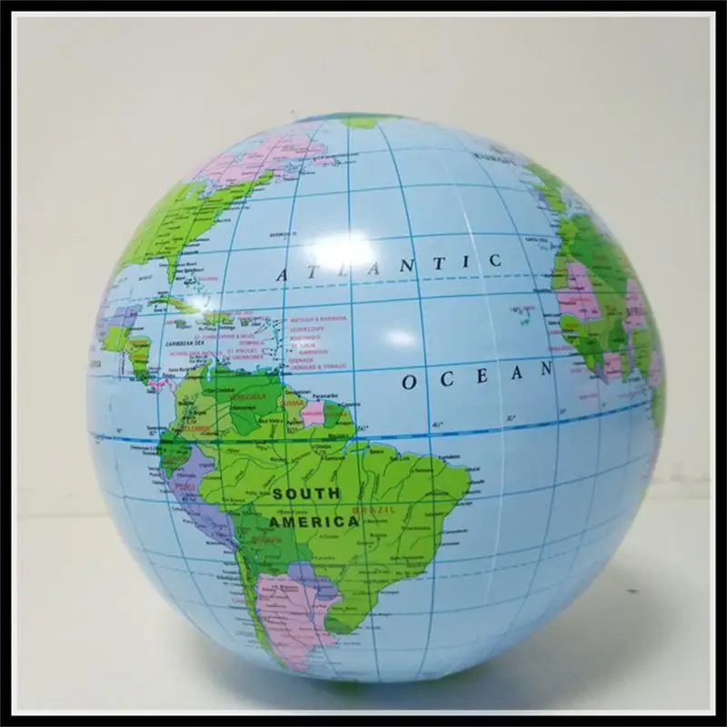 

2018 Fashion Inflatable World Globe Classroom Pool 30cm Ball Geography Education Teaching Aid Map Kid's Toys inflatable globe