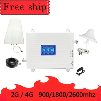 

900/1800/2600 Mhz GSM 2G WCDMA 3G LTE 4G Mobile Phone Repeater Cellular Signal Booster Amplifier 70db Gain