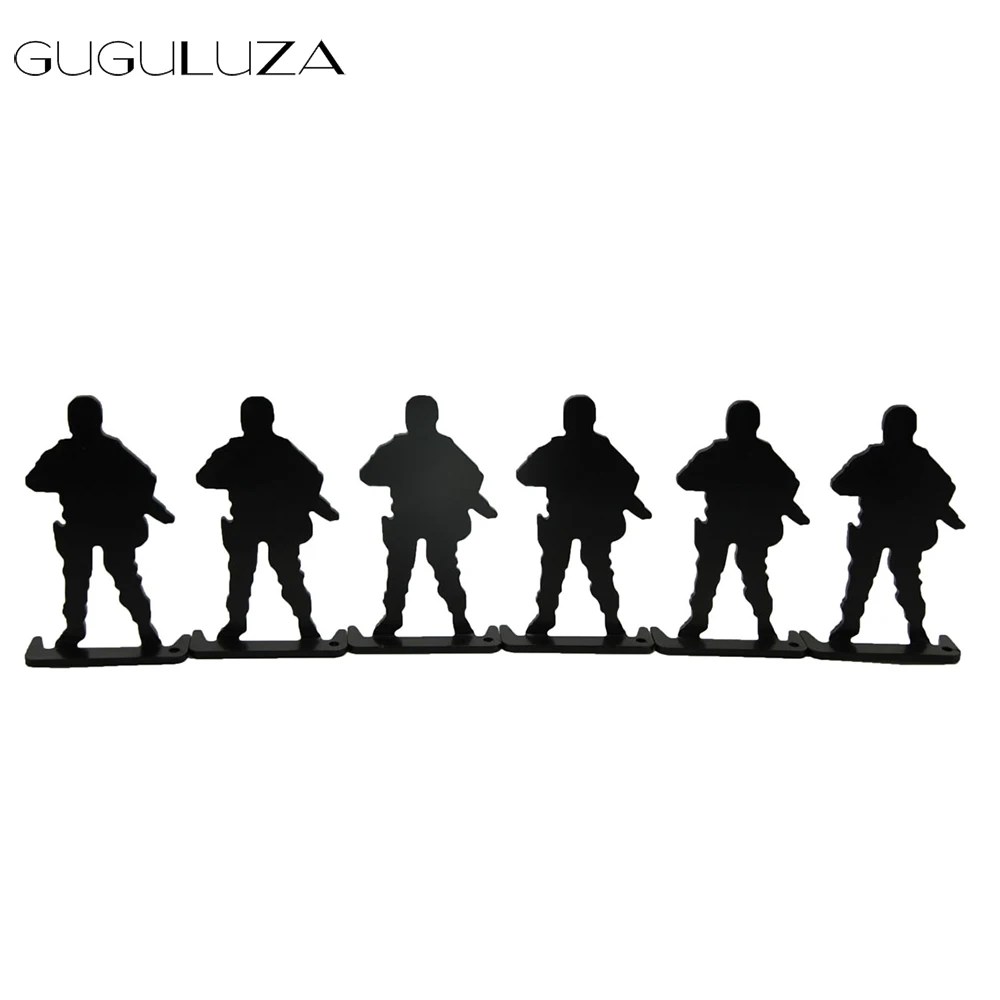 

GUGULUZA NEW Tactical Solider Shooting Target Outdoor Hunting Soldier Gun Steel Standing Target Modle Target Exercise 6PCS/Lot