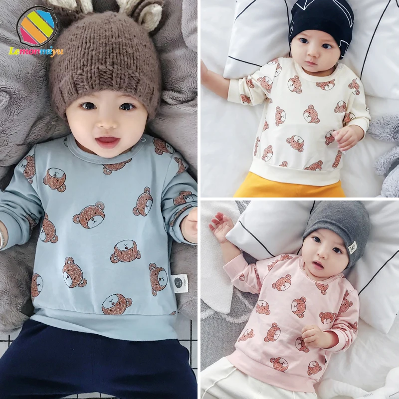 

Lemonmiyu Baby Shirt Long Sleeves Cotton O-neck Baby Girl Tops Cartoon Casual Children Clothes Unisex Cute Children Hoodies