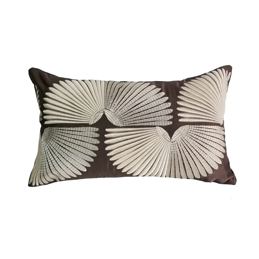

Free Ship Contemporary Fashion Brown Waist Pillow Case Embroidery 30x50cm Home Deco Sofa Car Chair Lumbar Living Cushion Cover