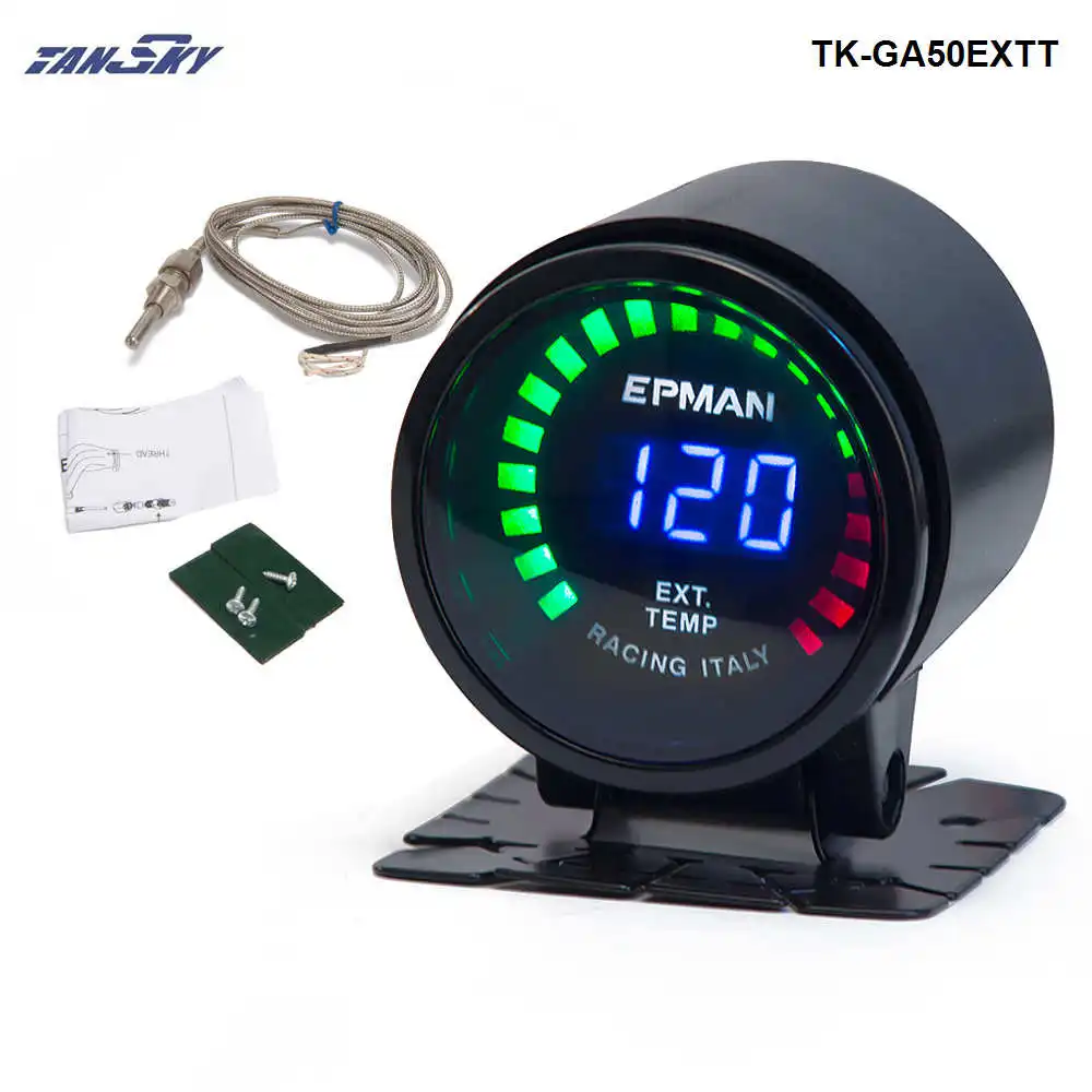 TANSKY - New EPman racing 52mm Smoked LED Exhaust Gas Temperature EXT Gauge with Sensor For Ford Mustang 86-93 TK-GA50EXTT