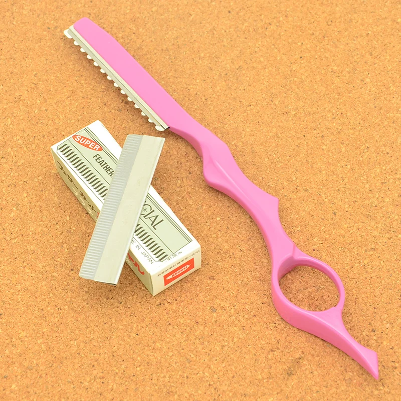 Meisha Безопасная бритва для стрижки волос для парикмахерской из стали, инструменты для филировки парикмахерских салонов+ 10 лезвий, нож для выскабливания бровей HC0007