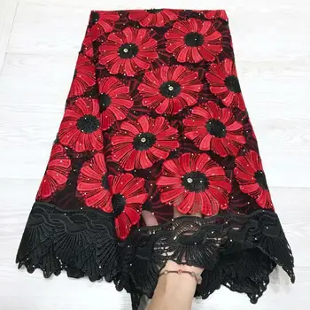 

African Lace Fabric Embroidery Design Guipure Lace For Party Dress High Quality French Tulle Lace Fabric With Stones SML9531-8