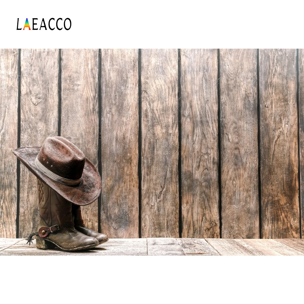 Laeacco Американский Западный ковбойские сапоги шляпа деревянная доска Фото фоны