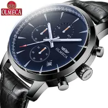 OLMECA Luxury Men Watch Fashion Wristwatches Quartz Watches Relogio Masculino Waterproof Clock Auto Date Watches For Men men sport watches naviforce luxury top brand quartz watches for men waterproof auto date leather wristwatches relogio masculino