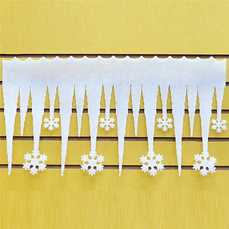 2pcs White Foam Snowflake Ice Strip Christmas Window Decoration Ornament Party #2n13 (1)