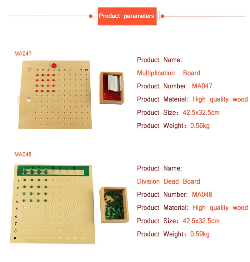Монтессори материалы математические игрушки размножение доска разделения игры для детей 3-6 лет деревянные математические игрушки дошкольников