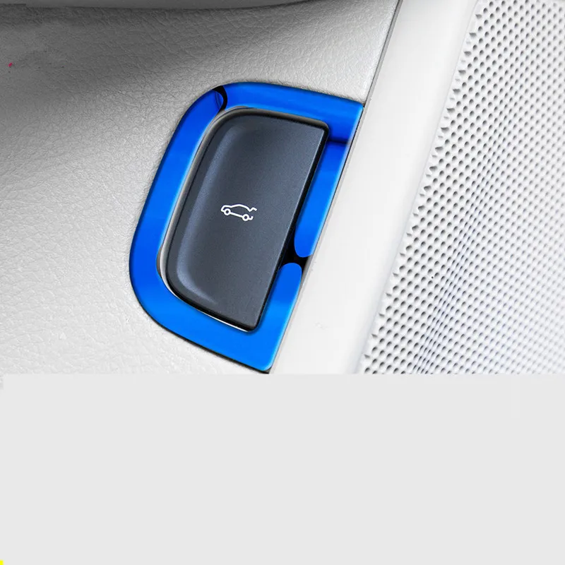 Stainless Steel Rear Trunk Door Switch Button Decorated Frame For