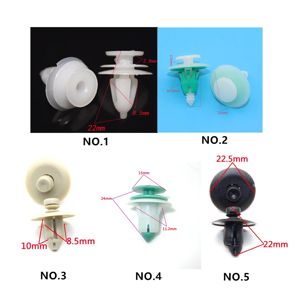 

10PCS Mixed Car Door Panel Clip For Chrysler 300C Sebring Nassau Grand Voager Dodge Ram Compass Plastic Fasteners