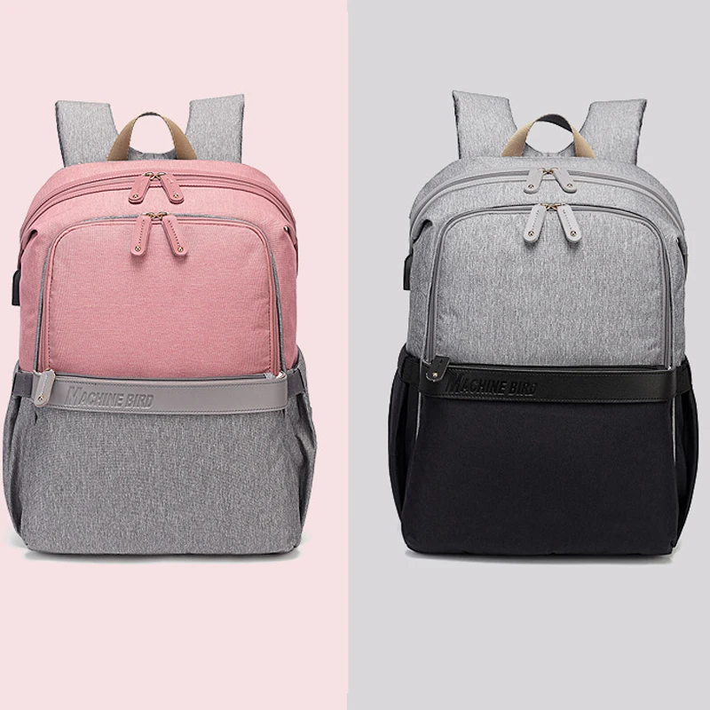 Nueva mochila impermeable para pañales de cochecito con USB para mamá pañales de maternidad para mu