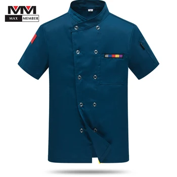 

Short-sleeve Chef Jacket Restaurant Hotel Cook Suit Home Kitchen Work Clothes Overalls New Food Service Uniform High Quality