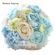 Пакет с коробкой Романтический свет с синими искусственными цветами свадебные цветы ; обувь для невесты и подружки невесты Свадебные аксессуары, букеты