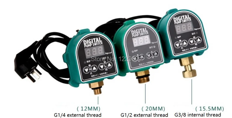 1 шт. цифровой переключатель давления воды Цифровой дисплей Электронный регулятор давления для водяного насоса с G1/" адаптером
