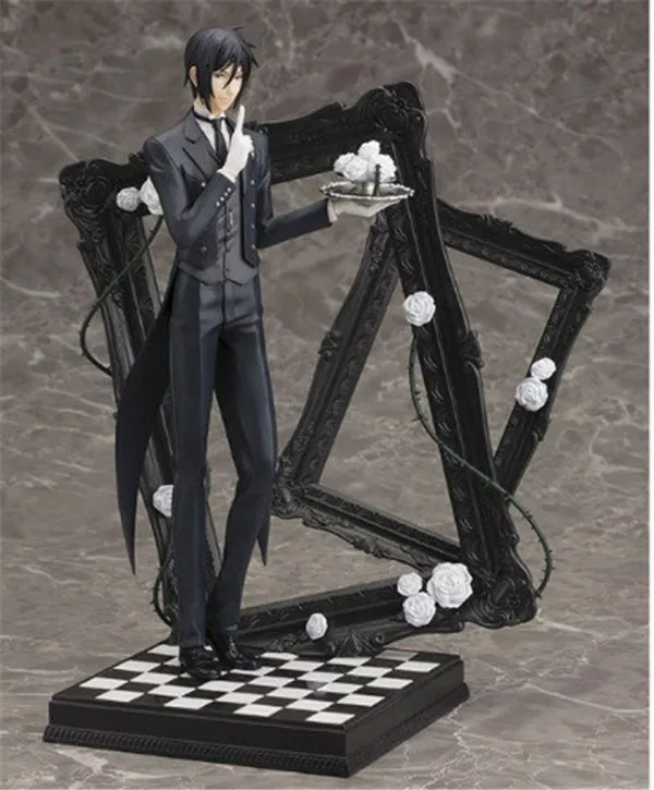 Anime Black Bulter Sebastian Michaelis PVC Action Figure Toys Black Butler Kuroshitsuji Sebastian Figuras Dolls Brinquedos Gift 25cm  (10)