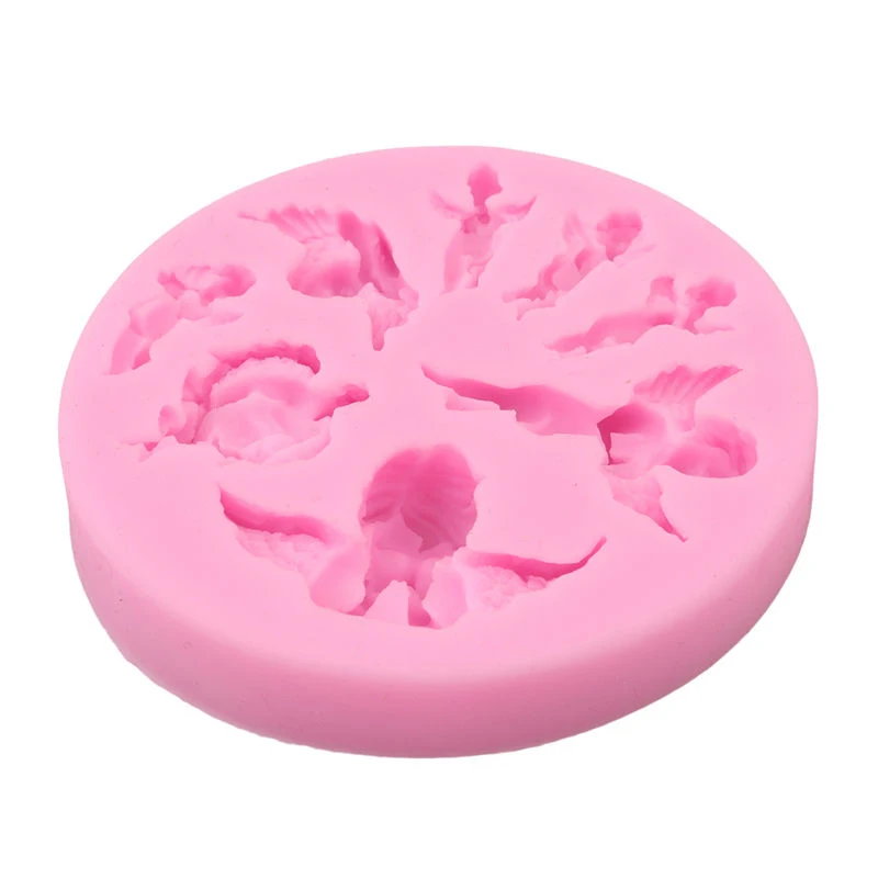 8 Angel Baby Silicone Cookie Cutter Fondant Cake Decor Marzipan Mould Color Random