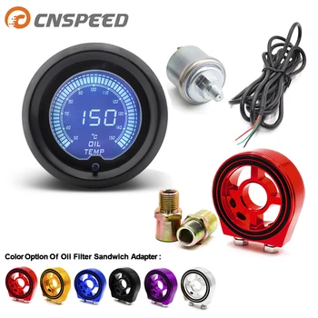 

7 color brand new 2" 52mm EVO LCD monitor 50-150 degrees Celsius oil temperature gauge with Oil Filter Sandwich Adapter