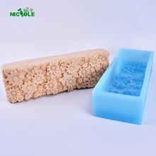 Силиконовая форма для мыла Loaf большой прямоугольник с декоративными узорами на нижней части для ручной работы