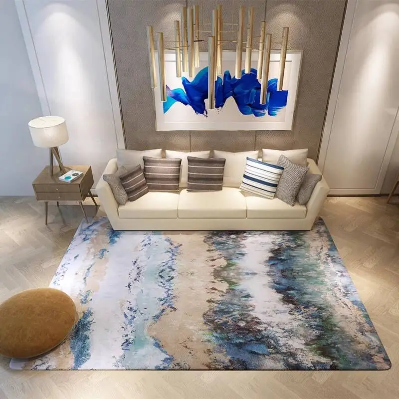 

FYMX Ink Painting Carpets Abstract Polyester Rectangle Floor Area Rug Non-slip 3D Printed Parlor Mats For Living Room Bedroom
