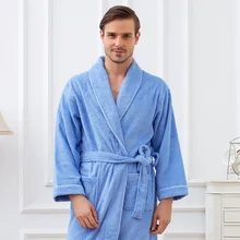 Зимний мужской халат, хлопковый плотный теплый халат, флисовый ночной халат, чистый белый банный халат подружки невесты, комфортный мужской Халат-кимоно
