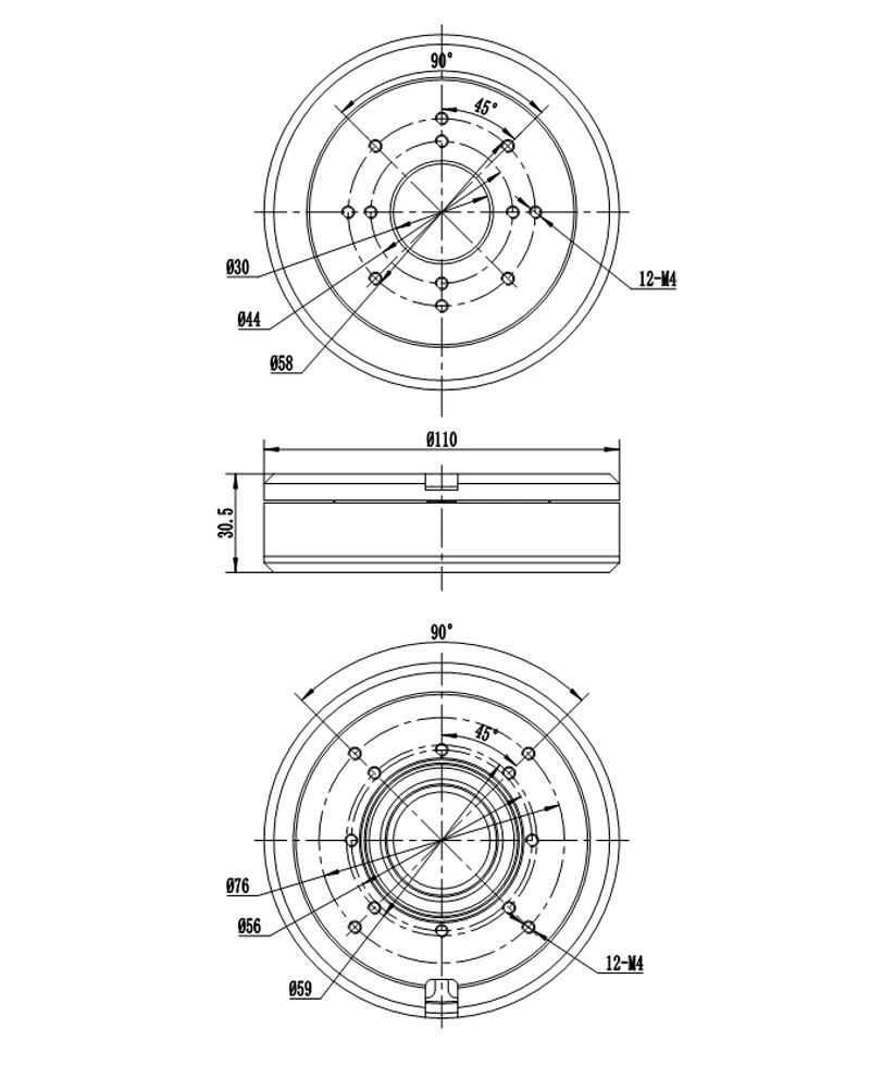 1 шт. GM110H бесщеточный мотор 24-60V KV19 внешний ротор большой крутящий момент DC s 30 мм полый вал для Дрон RC uav