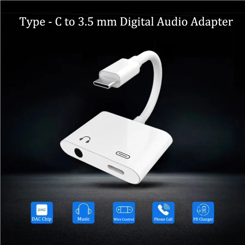 

Type-C Aux Audio Cable 2 in 1 Charger Adapter For Huawei P20 Mate 10 Xiaomi Mi8 Mi6 USB Type C To 3.5mm Earphone Jack Adapter