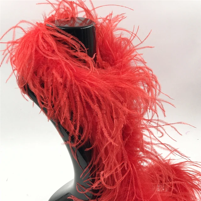 Manufacturer Cheap 2M Red Feather ostrich boa ,Wholesale colorful