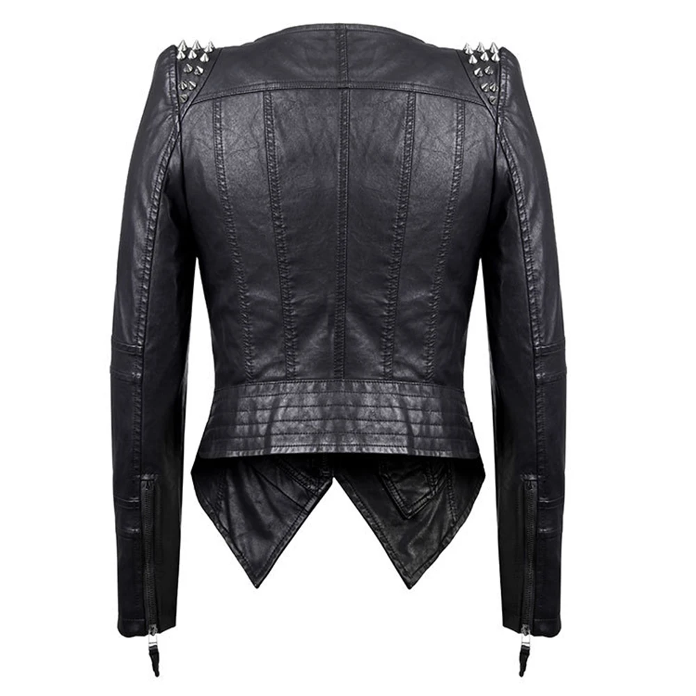 Пальто, хит, Женская Весенняя Осенняя черная модная мотоциклетная куртка, верхняя одежда из искусственной кожи, куртка из искусственной кожи, готическое пальто из искусственной кожи