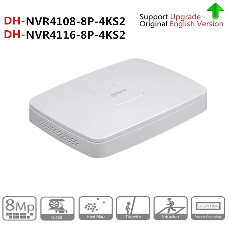 Dahua английская версия 8/16 канал 8PoE Смарт 1U Lite NVR4108-8P-4KS2 NVR4116-8P-4KS2 заменить NVR4108-8P и NVR4116-8P