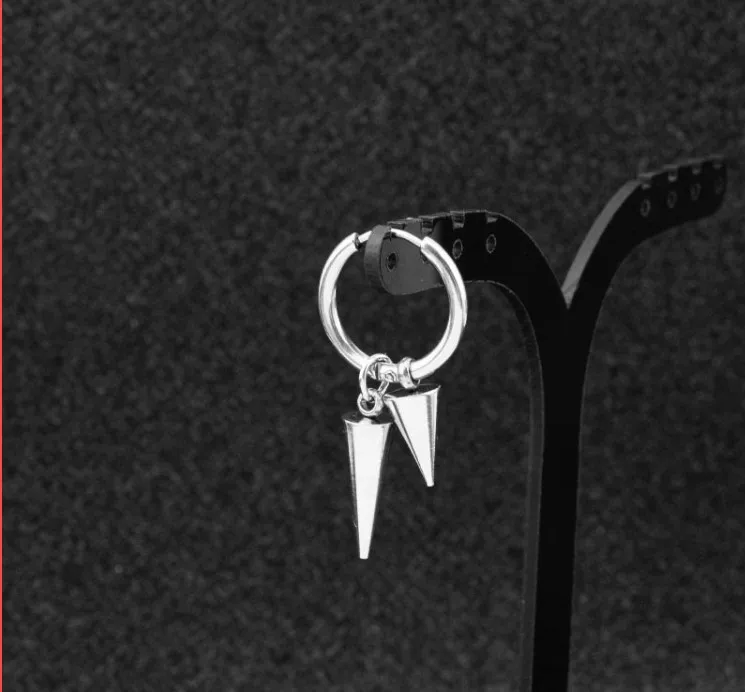 Устанавливать модные личность Круг Круглый сережки-крестики для Для мужчин падение серьги панк-рок Стиль мужской Для мужчин серьги EH8 - Окраска металла: Ear ring