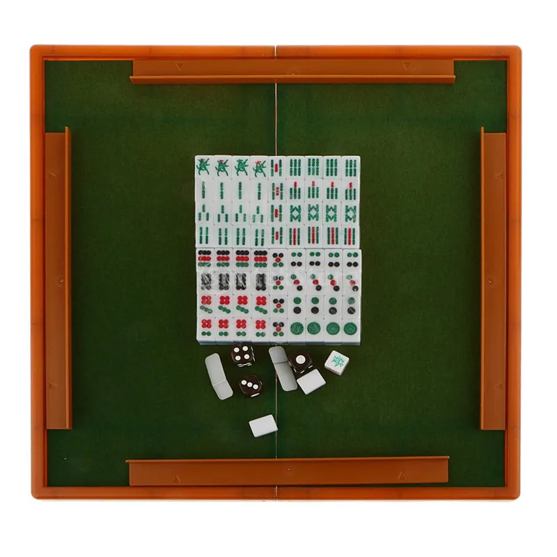 New Portable Chinese Mini Mahjong Set with Foldable Table Funny Family Board Game Indoor Table Game for Travelling Entertainment