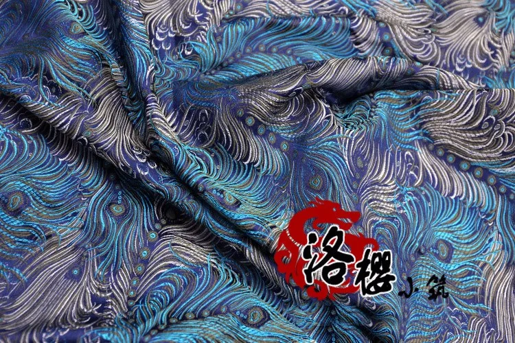 Древний китайский Хан Тан Diy костюм кимоно Cos Шелковый павлин хвост швейная Дамасская жаккардовая парча ткань
