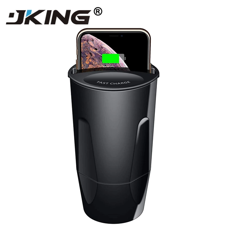 

JKING QI Car Wireless fast Charger cup for iphone 8 X Charge holder Charge Stand for Apple XS MAX/XR/X/8 PLUS samsung note10/9