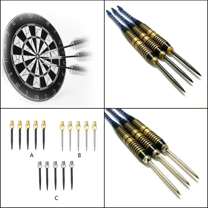 6pcs Professional Replaceable Dart Steel Tip 2BA Thread Darts Needle