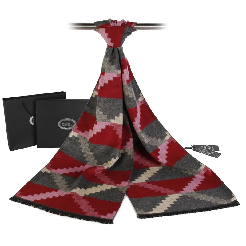 New Scarf Luxury Brand Men Winter font b Tartan b font Cashmere Scarf Chic Plaid Business