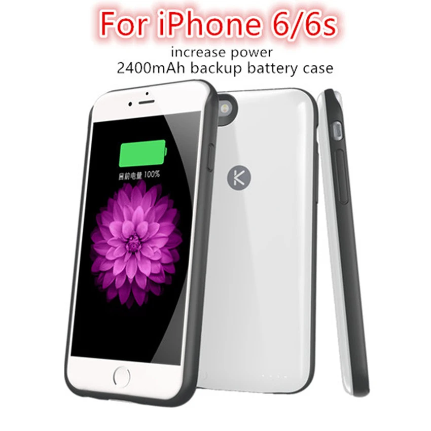 

for 6 6s Battery Charger Cases Ultra Slim Extended Battery Case for iPhone 6s battery case 4.7 inch with 2400mAh