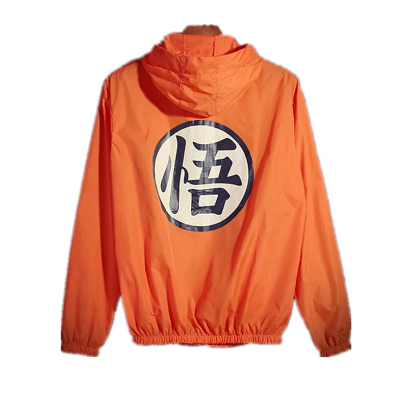 

Dragon Ball Japanese Men's Jacket Streetwear Thin Hooded Windbreaker Jackets Anime Cosplay Kanji Streetwear Baseball Coats Women