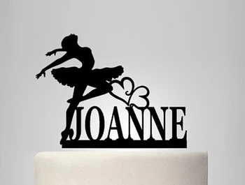 

Acylic Personalised name ballerina dancer birthday cake topper girl princess baby shower party decorations