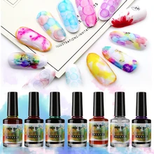 Гель-лак для ногтей с дымом, пузырьками, акварельными чернилами, Гель-лак для ногтей, УФ акварельные чернила, мраморный лак для ногтей, художественный дымчатый цвет, смазывающийся пузырь