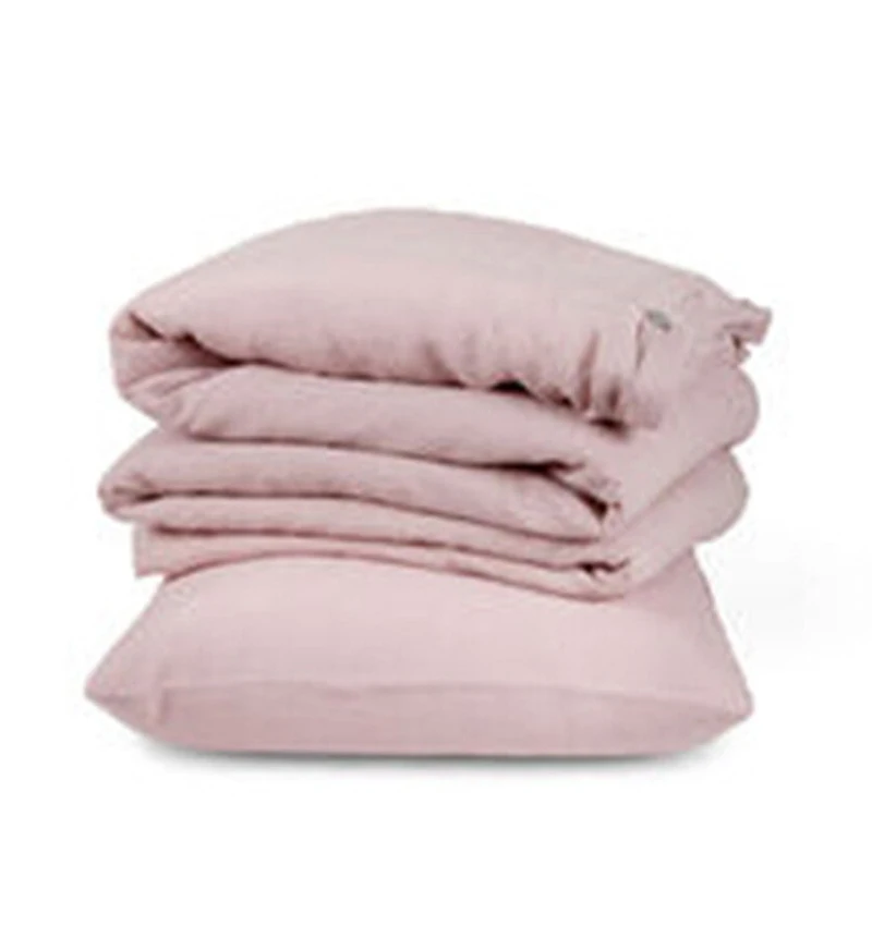 Розовый промывают французский постельное белье пододеяльник для двуспальной кровати белье постельное белье большого Размеры лен льняное покрывало пуговица с дизайном «ракушка»